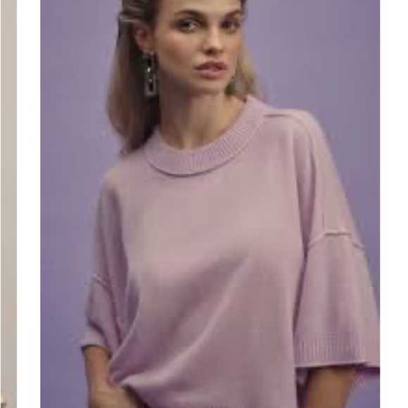 Anthropologie cashmere the Goldie Lavender jumper Barbie sweater size XL - Picture 4 of 10